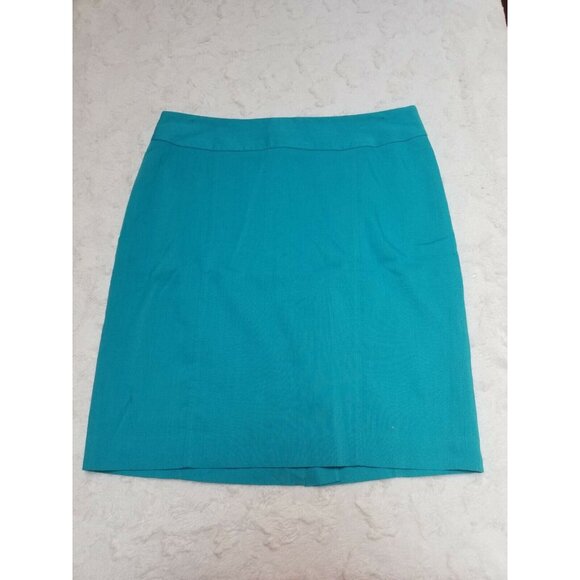Halogen Womens Straight Skirt Size 10 Blue Wide Waistband Flat Front Back Zipper - Picture 1 of 6